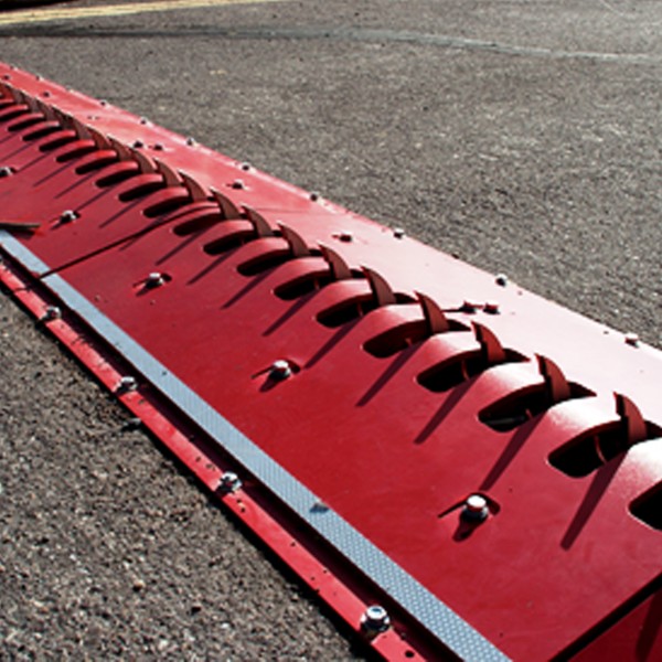 Road Blade 36" X 22" Surface Mount Traffic Spike Section with Latch Downs (Powder-Coated Red) - RB36