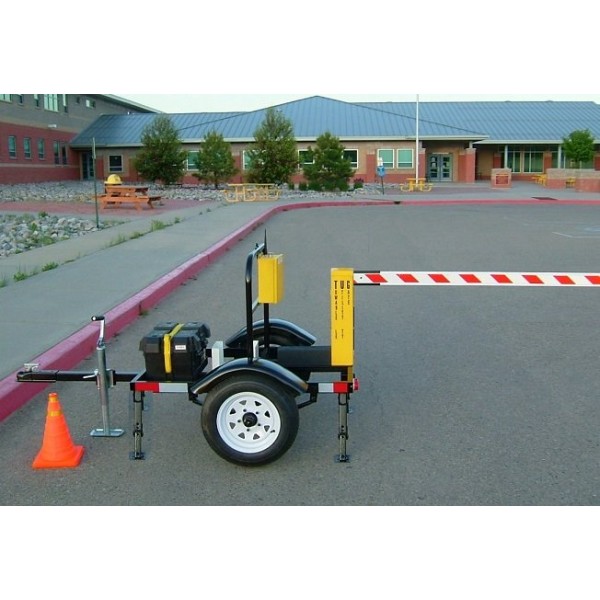 Towable Battery Operated Barrier Automatic Gate Opener Full Size TUG  10' Arm Towable Utility Barrier Gate