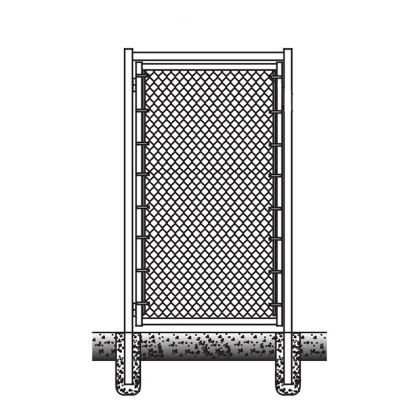 3' x 6' Prehung Chain Link In-Ground Mount Walk Gate Kit 