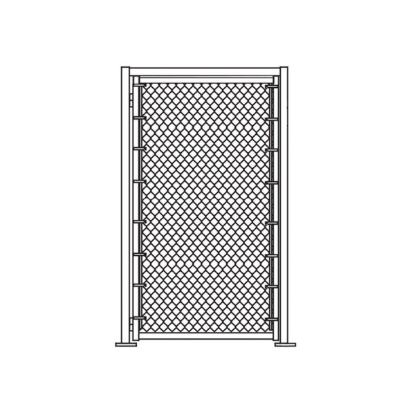 3' x 6' Prehung Chain Link Surface-Mount Walk Gate Kit 