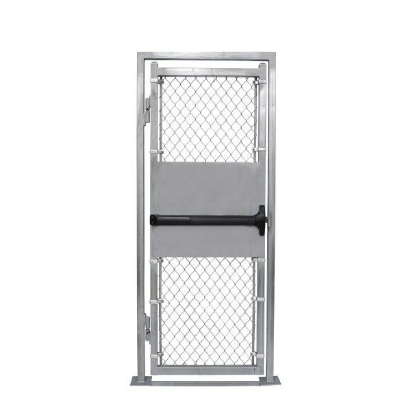 3' x 7' Prehung Chain Link Surface-Mount Walk Gate Kit with Panic Exit Bar (Barrier Gates)