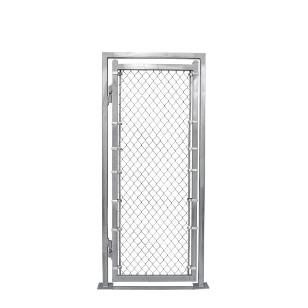 Custom Width & Height Surface-Mount Prehung Chain Link Mount Walk Gate Kit (Galvanized)