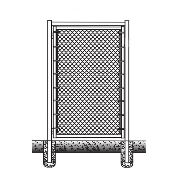 4' x 6' Prehung Chain Link In-Ground Mount Walk Gate Kit 