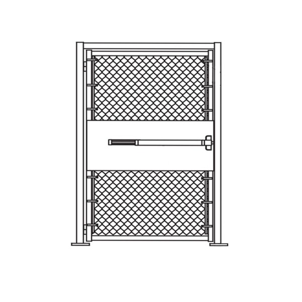 4' x 6' Prehung Chain Link Surface-Mount Walk Gate Kit with Panic Exit Bar 
