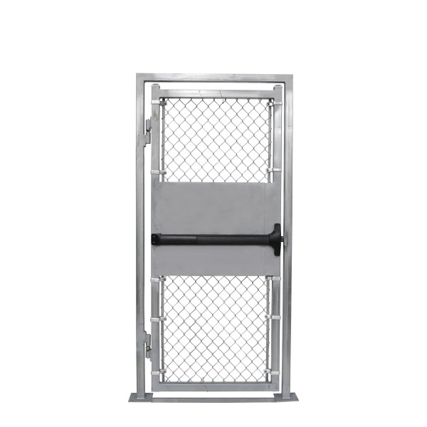 4' x 6' Prehung Chain Link Surface-Mount Walk Gate Kit with Panic Exit Bar (Barrier Gates)