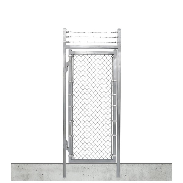 4' x 7' Prehung Barbed Wire Chain Link In-Ground Mount Walk Gate Kit (Barrier Gates)