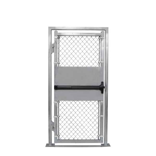 4' x 6' Prehung Chain Link Surface-Mount Walk Gate Kit with Panic Exit Bar (Barrier Gates)