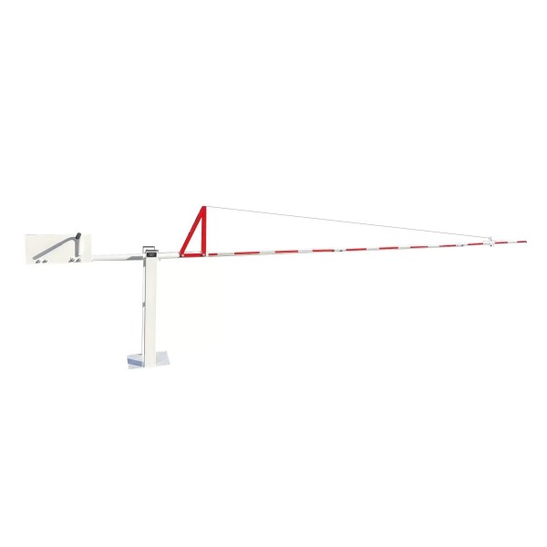 SecureLane Manual Vertical Lift Barrier Arm Gate with 16' Boom Arm and Cable Truss Support (White)  