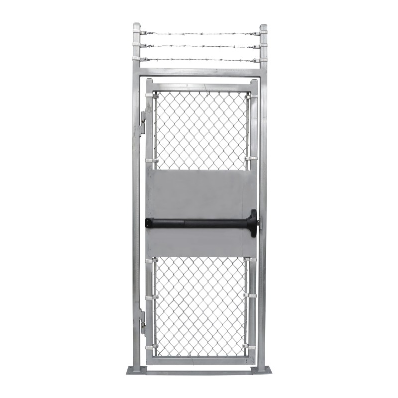 3' x 6' +1' Prehung Barbed Wire Chain Link Surface-Mount Walk Gate Kit ...