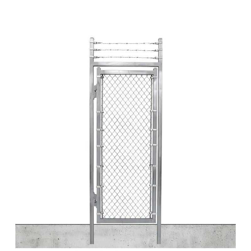 Interlinked Wire Gate 3' x 6' +1' Prehung Barbed Wire Chain Link In-Ground Mount Walk Gate ...