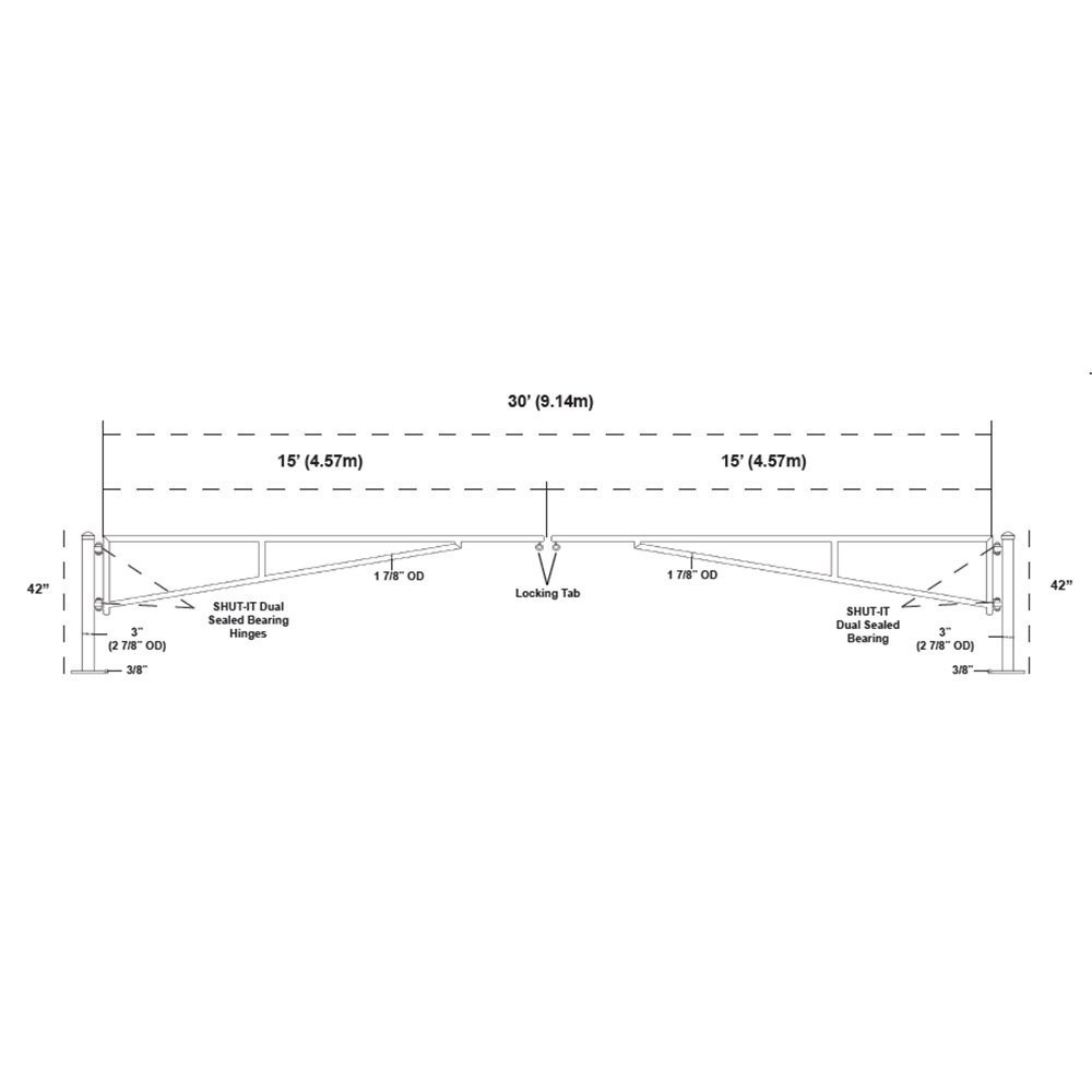 Sentinel Double Surface-Mount Manual Swing Barrier Gate with