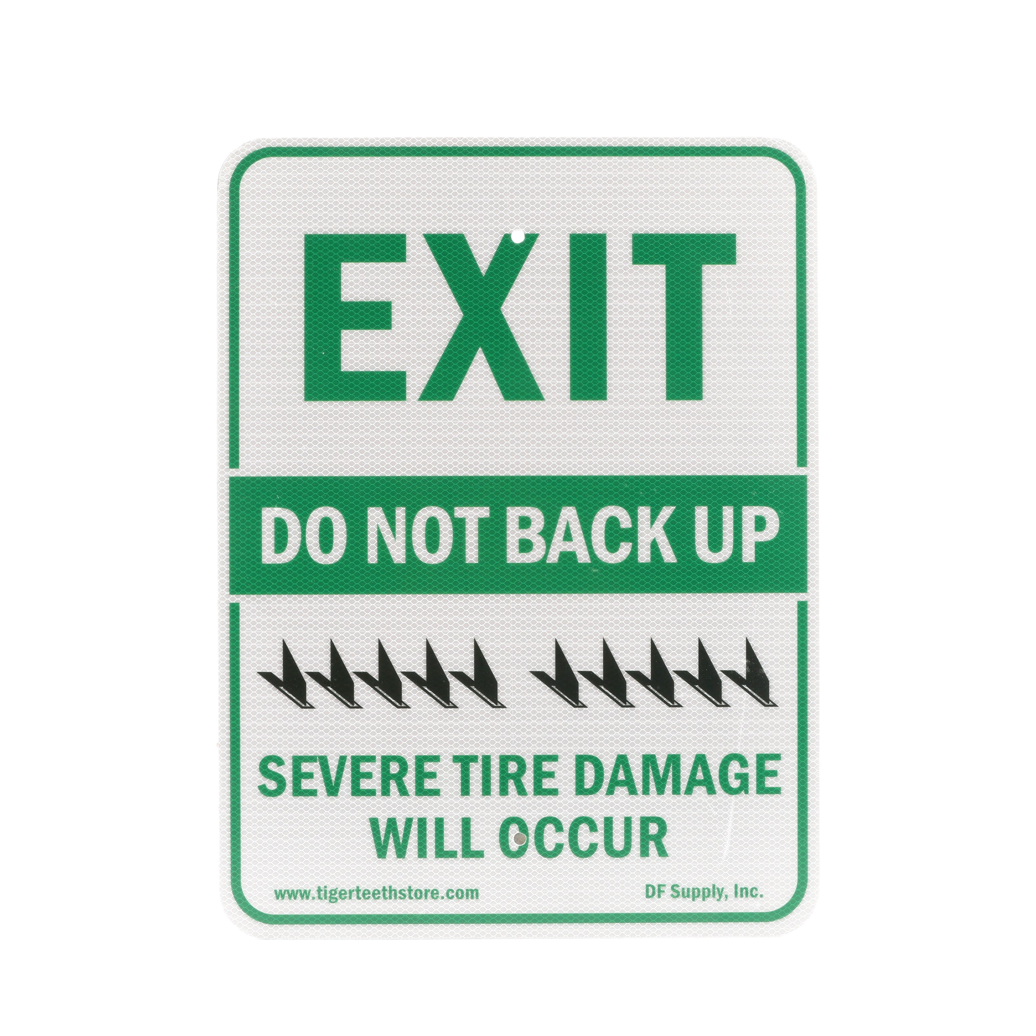 Warning: Do Not Back Up Over Spikes Sign - 24x30 Inches, Reflective Aluminum, Made In USA