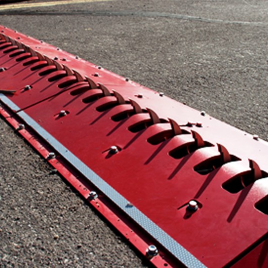 Road Blade 36" X 22" Surface Mount Traffic Spike Section with Latch Downs (Powder-Coated Red) - RB36