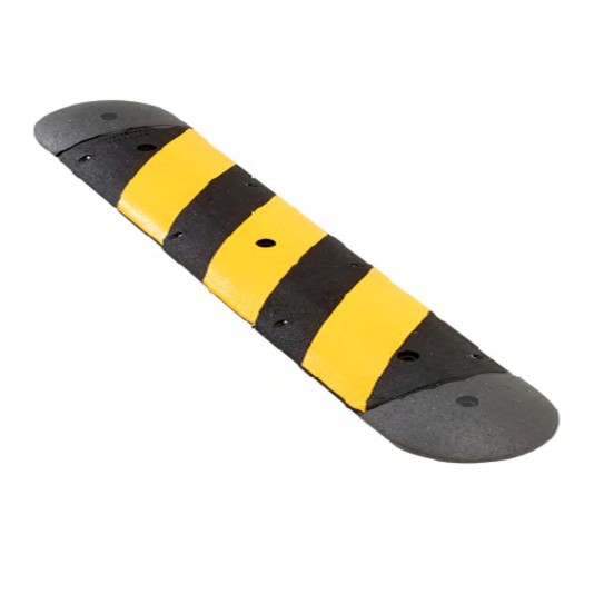 Easy Rider Rubber Speed Bump 4' Striped Yellow - 4' x 12" x 2 1/4" - 16100-4