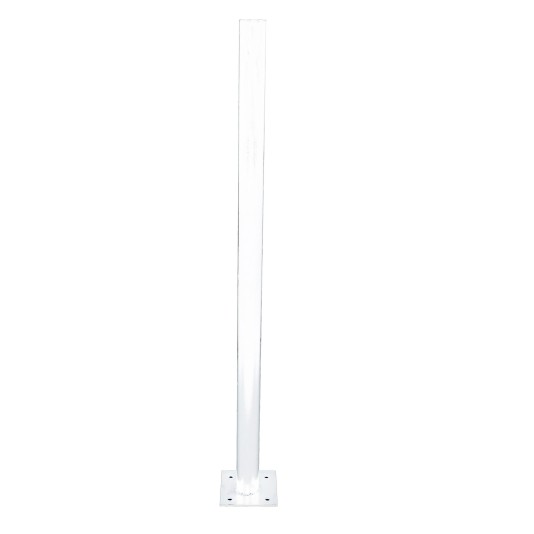 Delta Scientific 48" High Post W/12" Square Mounting Flange (White) For Severe Tire Spike Sign - MPL-20W