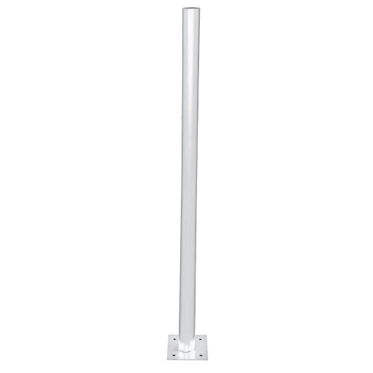 Delta Scientific 48" High Post w/ 12" Square Mounting Flange for Warning Signs - White