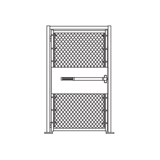 3' x 6' Prehung Chain Link Surface-Mount Walk Gate Kit with Panic Exit Bar 