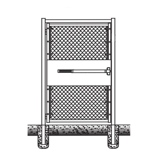 4' x 6' Prehung Chain Link In-Ground Walk Gate Kit with Panic Exit Bar 