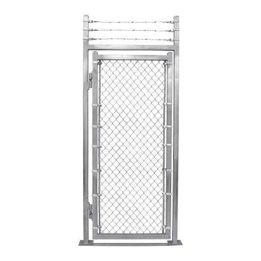 4' x 7' Prehung Barbed Wire Chain Link Surface-Mount Walk Gate Kit (Barrier Gates)