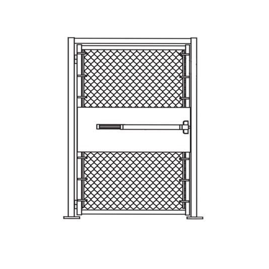 4' x 6' Prehung Chain Link Surface-Mount Walk Gate Kit with Panic Exit Bar 