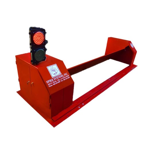 Spike Systems 16' Steel Plate Wedge Barrier with 8" LED Red/Yellow Traffic Lights (Powder-Coated)(Right or Left-Handed) - PBG-160