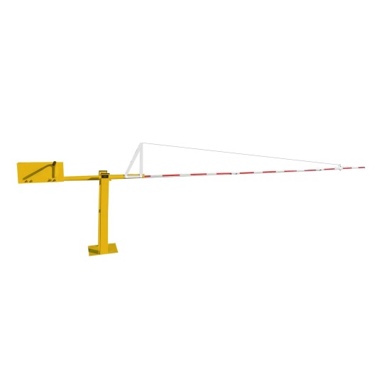 SecureLane Manual Vertical Lift Barrier Arm Gate with 16' Boom Arm and Cable Truss Support (Yellow)  