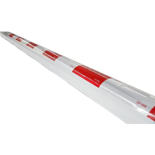 Secure Lane 4 ft. Arm Section Powder Coated White With 11" Red and 7" White DOT-C2 Oralite Tape - SL-A4