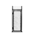 3' x 6' +1' Barbed Wire Powder-Coated Black Preassembled Chain Link Pedestrian Walk Gate Kit (Surface Mount)