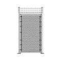 3' x 7' Prehung Barbed Wire Chain Link Surface-Mount Walk Gate Kit 