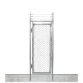 3' x 6' +1' Barbed Wire Galvanized Preassembled Chain Link Pedestrian Walk Gate Kit (In-Ground Mount)