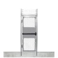 3' x 6' +1' Barbed Wire Galvanized Preassembled Chain Link Pedestrian Walk Gate Kit with Panic Exit Kit (In-Ground Mount)