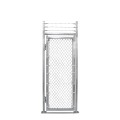 3' x 6' +1' Barbed Wire Galvanized Preassembled Chain Link Pedestrian Walk Gate Kit (Surface Mount)
