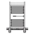 4' x 7' Prehung Barbed Wire Chain Link In-Ground Walk Gate Kit with Panic Exit Bar 