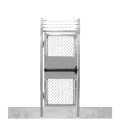 4' x 6' +1' Barbed Wire Galvanized Preassembled Chain Link Pedestrian Walk Gate Kit with Panic Exit Kit (In-Ground Mount)