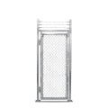 4' x 6' +1' Barbed Wire Galvanized Preassembled Chain Link Pedestrian Walk Gate Kit (Surface Mount)