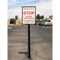 Road Blade 18" x 24" Aluminum 2-Sided Warning Sign With Black Powder-Coated Steel Frame - RBSIGN