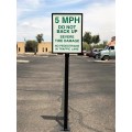 Road Blade 18" x 24" Aluminum 2-Sided Warning Sign With Black Powder-Coated Steel Frame - RBSIGN