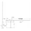 SecureLane Manual Vertical Lift Barrier Arm Gate with 16' Boom Arm and Cable Truss Support (White)  
