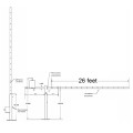 SecureLane Manual Vertical Lift Barrier Arm Gate with 26' Boom Arm and Cable Truss Support (Yellow)