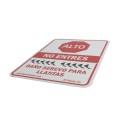 Tiger Teeth Spike Sign 18" x 24" Aluminum ALTO Sign - Spanish STOP – NO ENTRES - DAÑO SEREVO PARA LLANTAS (Signs)