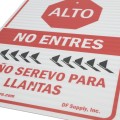 Tiger Teeth Spike Sign 18" x 24" Aluminum ALTO Sign - Spanish STOP – NO ENTRES - DAÑO SEREVO PARA LLANTAS (Signs)