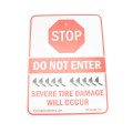 Roadshark Tiger Teeth Stop Do Not Enter Severe Tire Damage Will Occur Warning Sign (Stop)