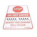 Roadshark Tiger Teeth Stop Do Not Enter Severe Tire Damage Will Occur Warning Sign (Stop)