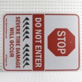 Roadshark Tiger Teeth Stop Do Not Enter Severe Tire Damage Will Occur Warning Sign (Stop)
