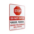 Roadshark Tiger Teeth Stop Do Not Enter Severe Tire Damage Will Occur Warning Sign (Stop) - WSS (Signs)