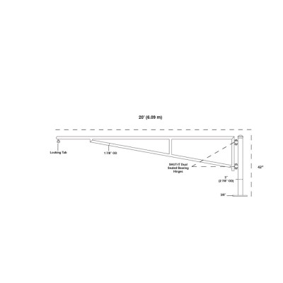 Sentinel Single Surface-Mount Manual Swing Barrier Gate with 1x 20ft (6 ...