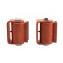 LiftMaster GUARDIAN Heavy Duty Flat-Round Mounted Roller Cage Bearing Gate Hinge (Pair) Prime Coated - 2015P
