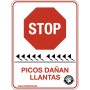 Roadshark Tiger Teeth 18" x 24" Aluminum "STOP" Sign - SPA/Spanish Language