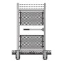 4' x 7' Prehung Barbed Wire Chain Link In-Ground Walk Gate Kit with Panic Exit Bar 