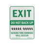 Roadshark Tiger Teeth 18" x 24" Aluminum "EXIT DO NOT BACKUP TIRE DAMAGE WILL OCCUR" Sign